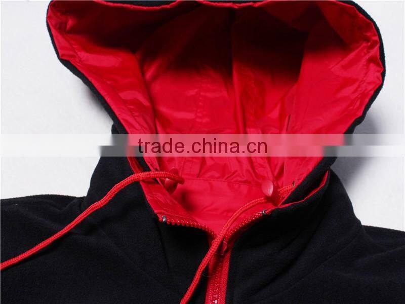 high quality style 100% polyester waterproof reversible softshell jacket