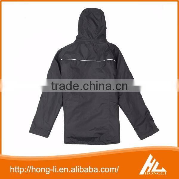 High quality 100% polyester cheap black windbreaker sport jacket men
