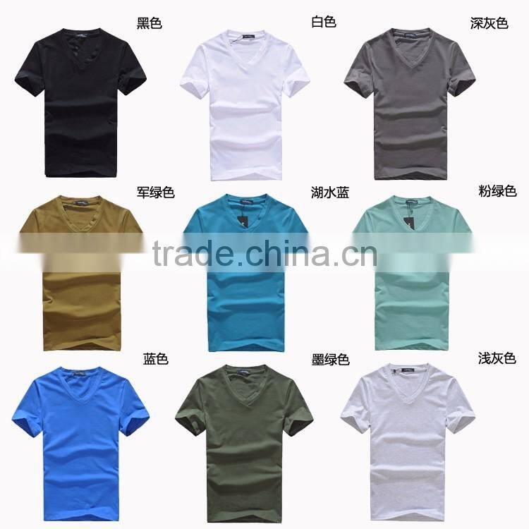2016 Perfect popular in China hot style best quality V-neck T-shirt for men