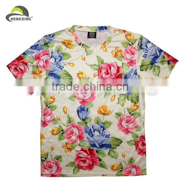 Floral Long Sleeves T Shirt Design Plain Collar Custom T-Shirts
