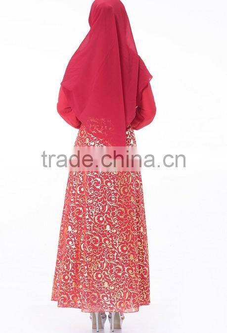 chiffon full length muslim long sleeve maxi dress