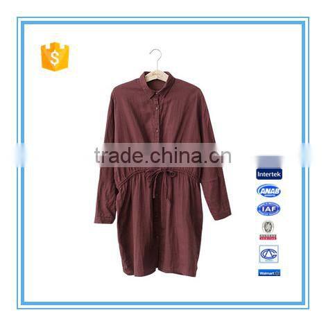 Spring And Summer Long Sleeves Double Layer Cotton Long Women Shirt