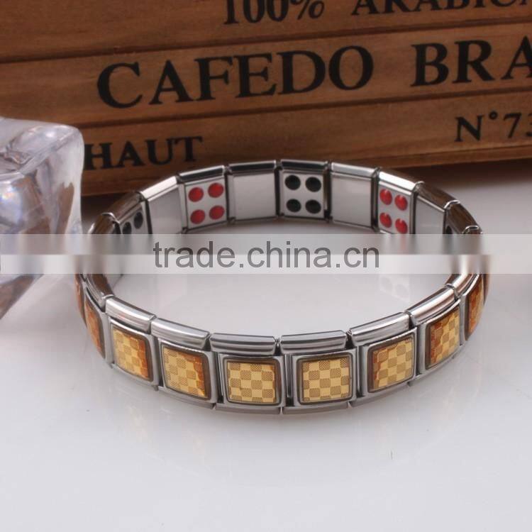 Fashion italian costume jewelry Cool Rhodium Color Man Bracelet Stainless Steel heavy chain link Bangle