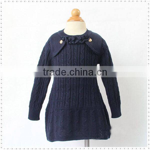 Long sleeve british sweater dress for baby girl