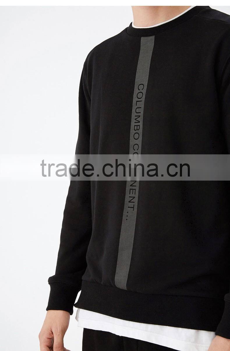 2017 Custom made Men hip hop style fashion cotton fleece crew neck hip hop jumper sweatshirt design