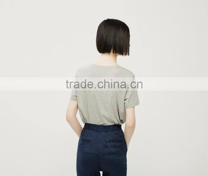 2017 wholesale women clothing v neck tshirts blank t shirts