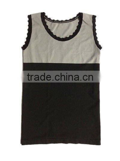 lace decorated double colors sport tank top/tube top