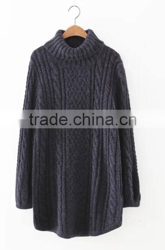 EY0887S ladies pullover knitted sweater, knit turtleneck sweater pattern pullover