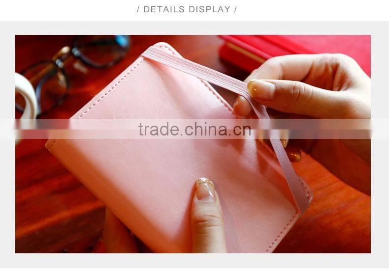 A6 custom PU cover with elastic band loose leaf binding personal diary planner debossed/emboss/gold foil logo