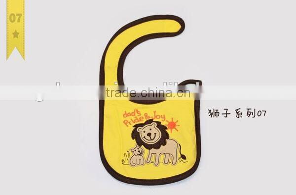 wholesale 2016 embroidery cartoon baby bibs 100% cotton