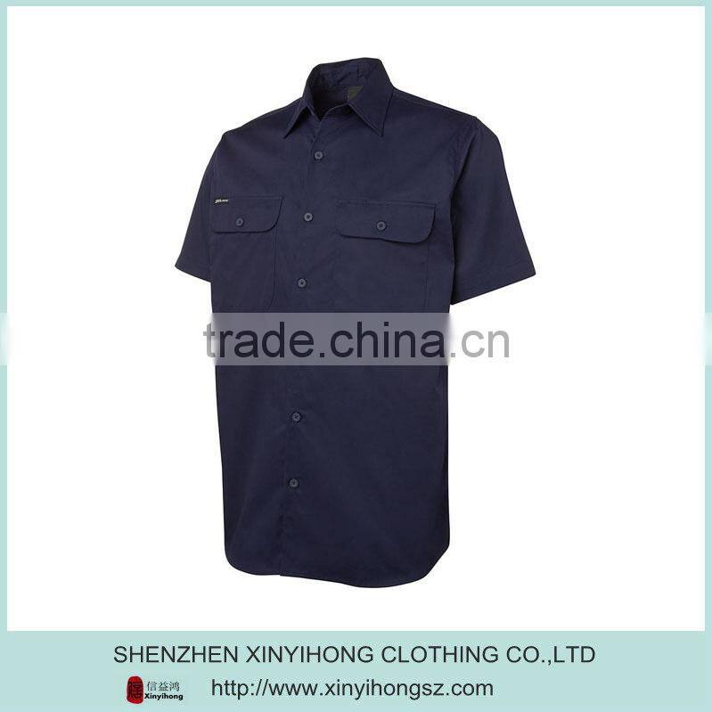 Customizable 100% heavy twill cotton material mens work shirts with label