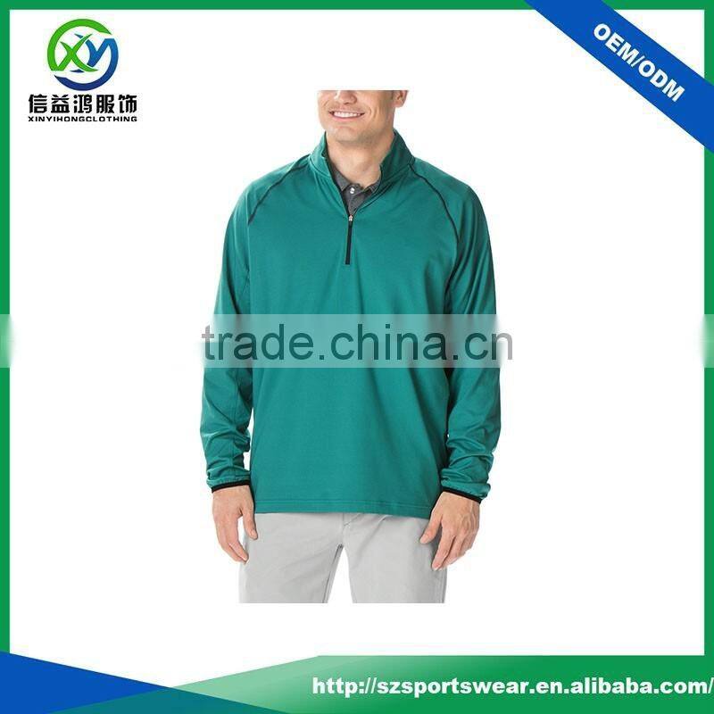 Popular style custom green color raglan sleeve 1/4 zip pullover windbreaker gym hoodie