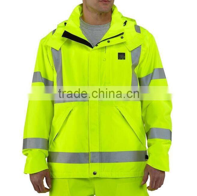 Orange safety jacket reflective protective jacket warm worker hi vis jacket