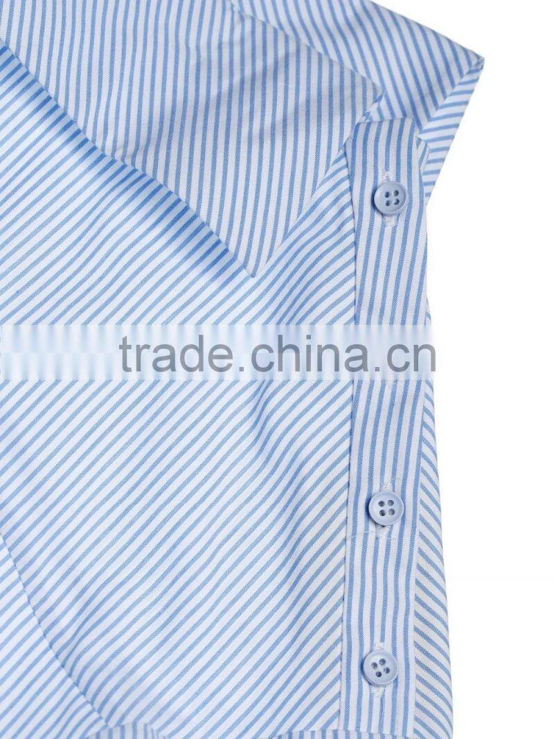 Ladies 100% cotton stripe woven combined new jeans dress/dress sets