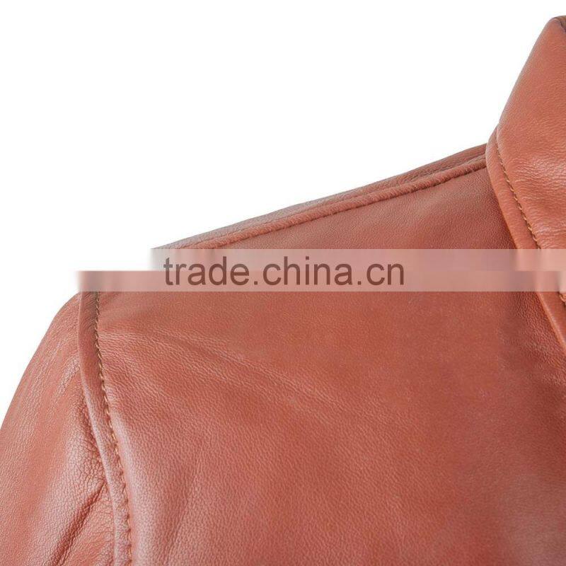 TAN BROWN SHORT BODY LEATHER JACKET