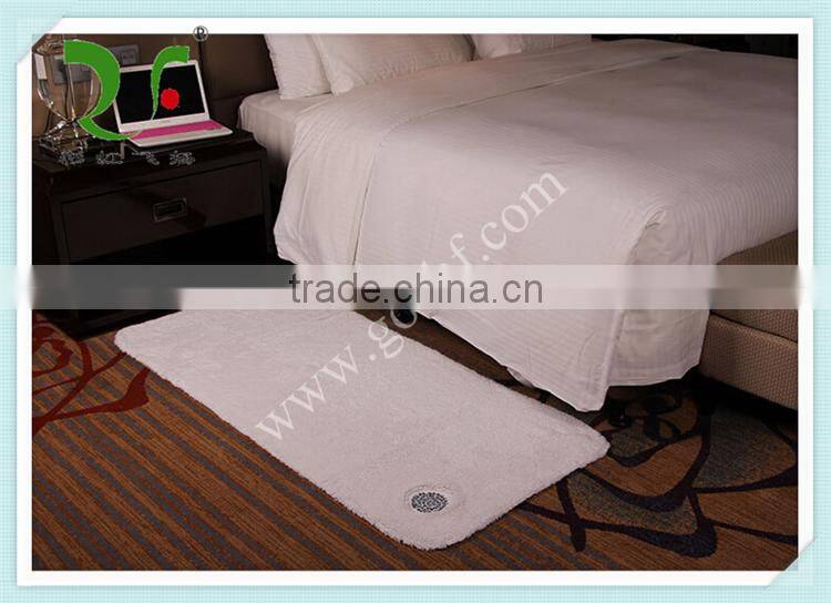 5 star standards 100% cotton white embroidery hotel mat bath mat