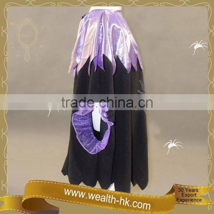 Sparkle Spider Girls Party Halloween Witch Cape