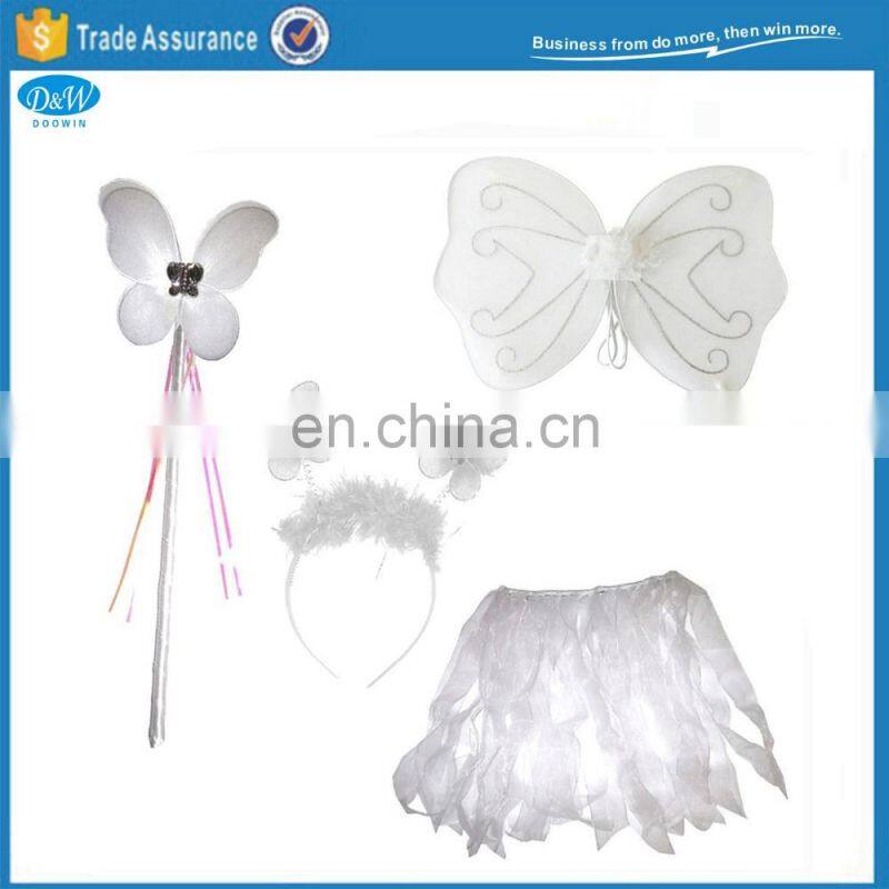 Multi Color Fairy Wings Tutu Wand Set for Girls Party Dressup