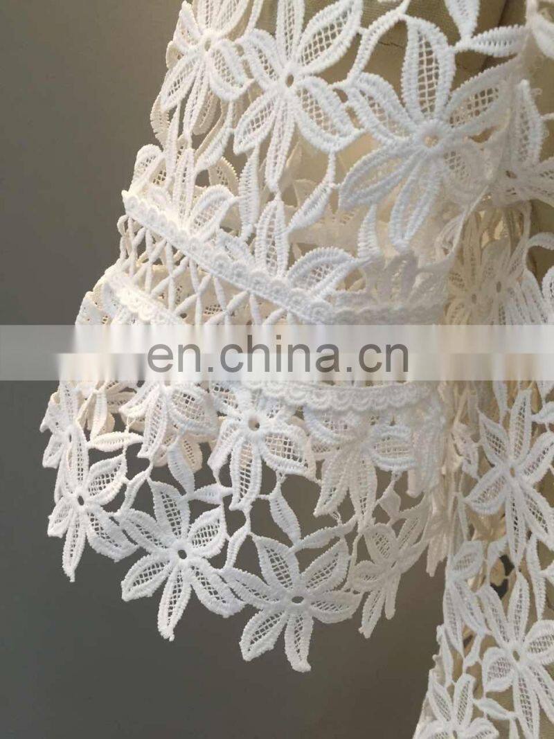 All lace back zipper half sleeve ladies tops
