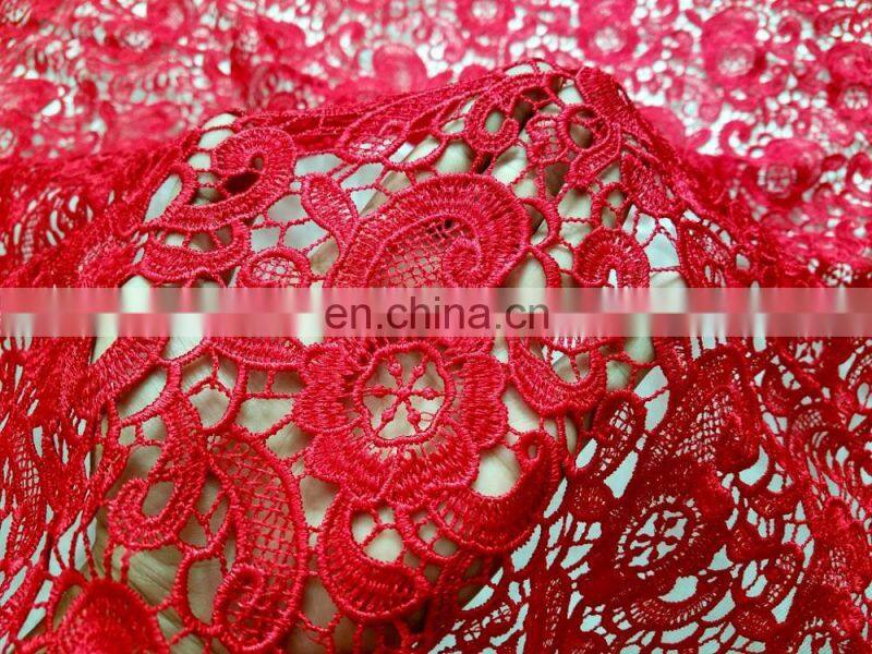 2017 hot sale good quality 100% polyester embroidery lace fabric for dress