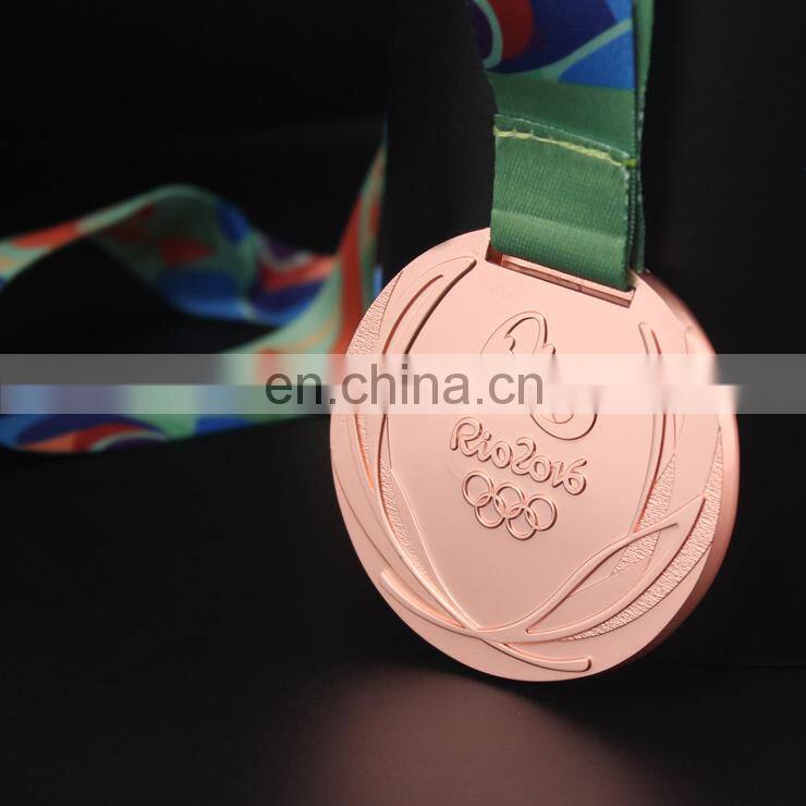 Custom brief style sport games with ribbon metal medal