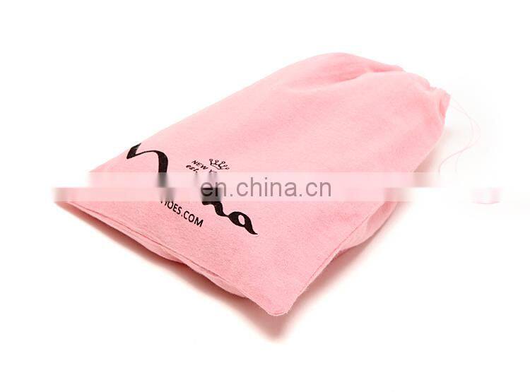 Wholesale cotton flannel drawstring shoe bag for packing shoes