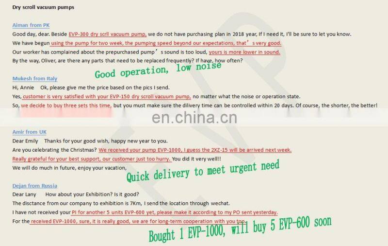 EVP-300 4 l/s 0.75kw 110v oilless clean dry scroll vacuum pump use the same seal as Anest Iwata sold to Spain