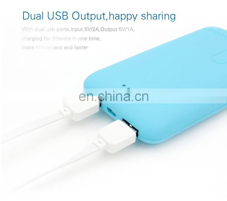 rohs Macaron color smart 10000mah mobile charger Portable battery popular sale on ALibaba