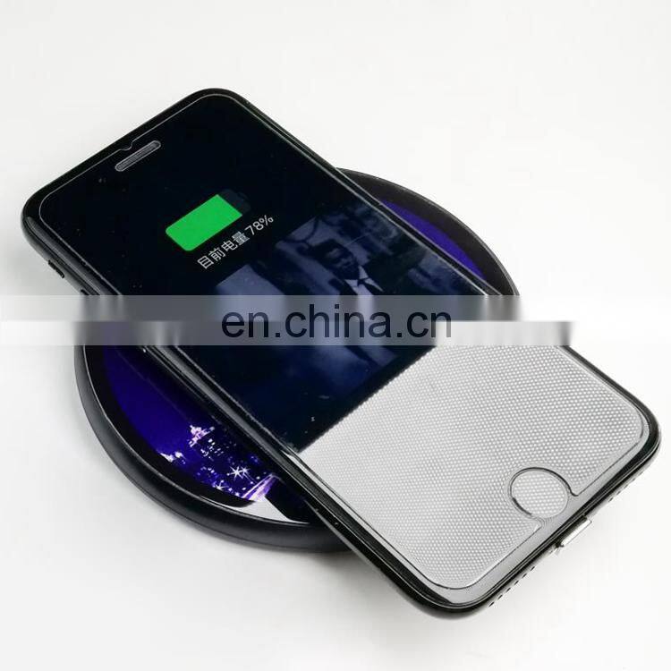 10W Fast Charging Charger Promotional Qi Wireless Charger with Customized Glowing logo