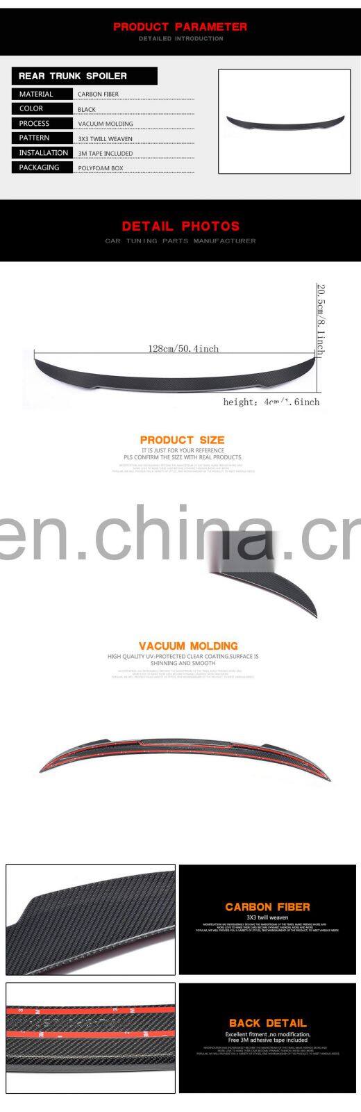 F33 Carbon Fiber Rear Trunk Spoiler for BMW F83 M4 428i 430i 435i 440i Convertible 14-18