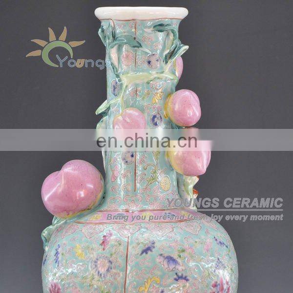 Oriental Antique Ceramic Peach Vases In Bulk