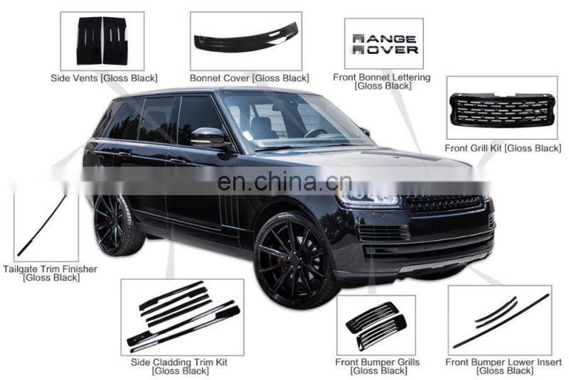Black Design Pack Gloss Black Front Bumper Lower Insert For Land Rover Range Rover L405 2013+