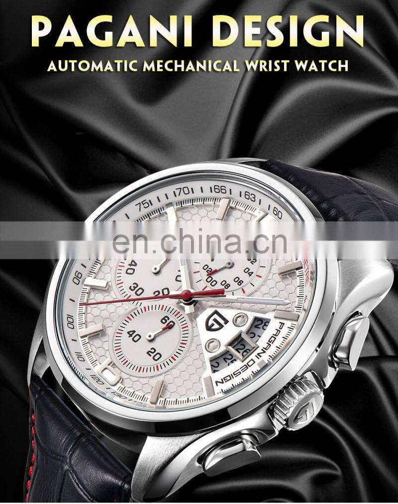 Pagani Design 3306 Men Fashion Quartz Leather Strap Watches Chronograph Dropshipping Casual Business Wristwatch