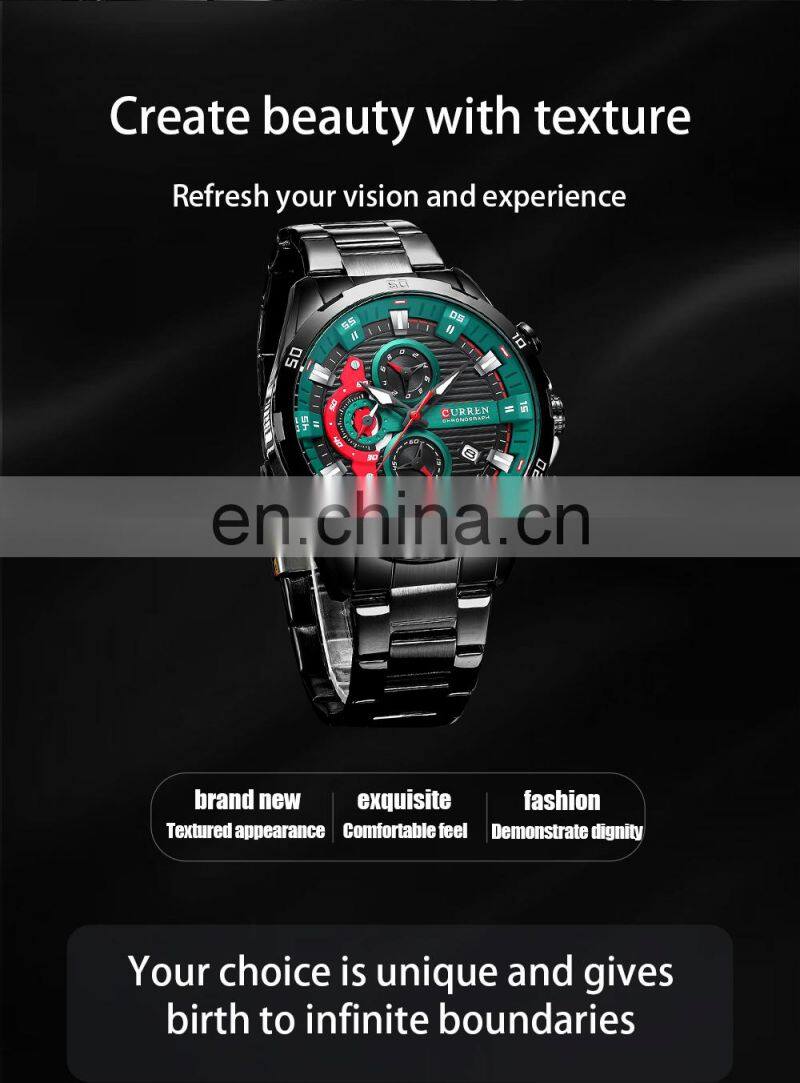CURREN 8402 Men Quartz Watches New Model Fashion Luxury Brand Stainless Steel Strap Men Wrist Watch