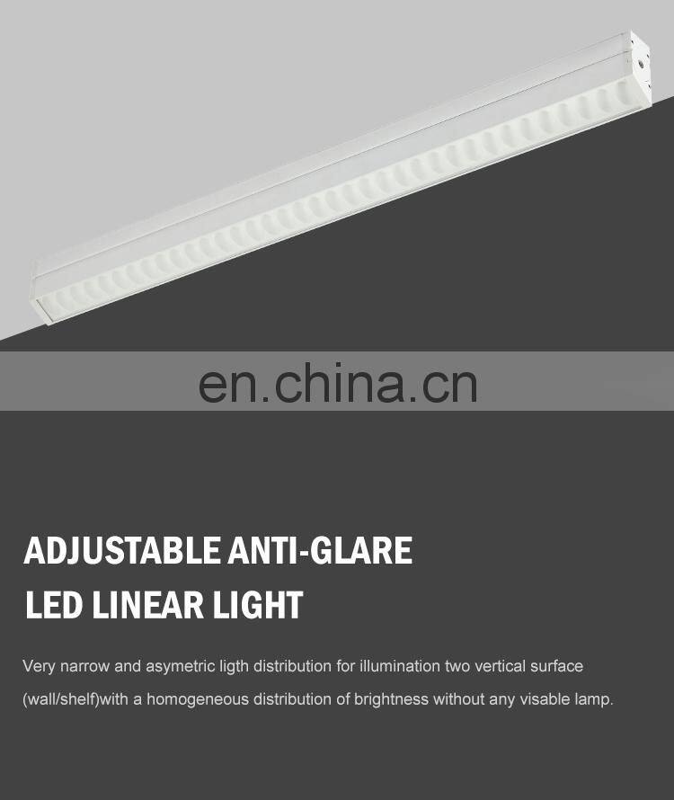 Guide Rail Ceiling Hanging Installation For Supermarket Light Aluminum 100CM 64W Smd Led Linear Light