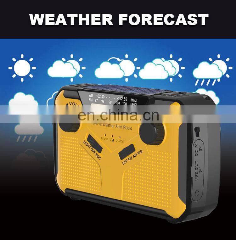 small pocket am fm portable radio with built-in rechargeable emergency light weather crank solar radio emergency flashlight
