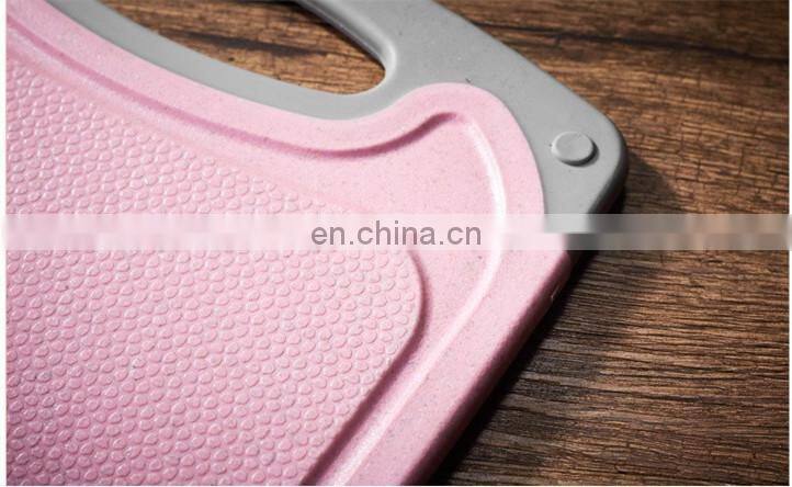 Amazon Best Selling Portable Eco-Friendly 4 Colors Double Sided Non-Slip Wheat Straw Kitchen Cutting Board Home