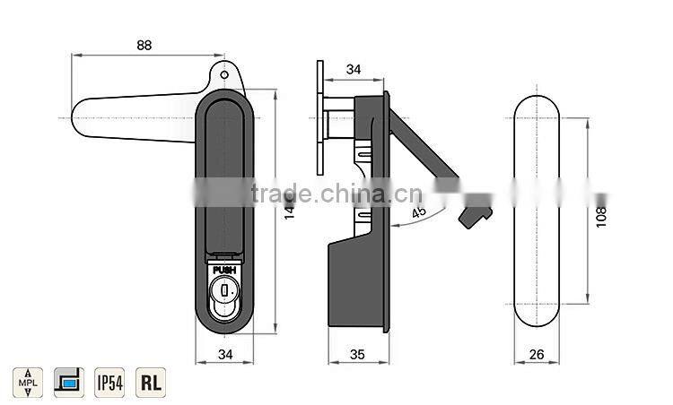 High quality RoHS chrome plated metal industric lock