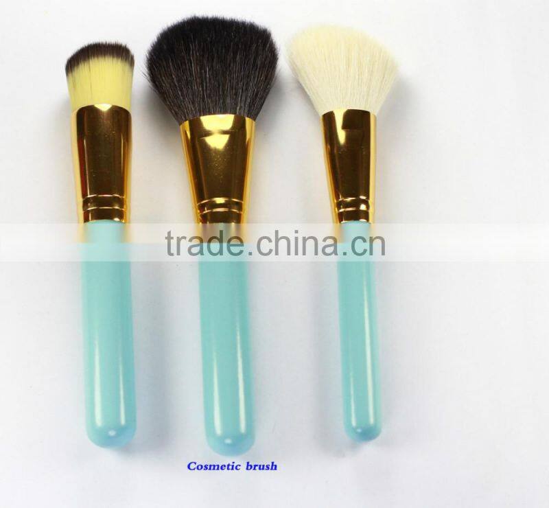 colorful handle face used makeup brush gift set 7pcs