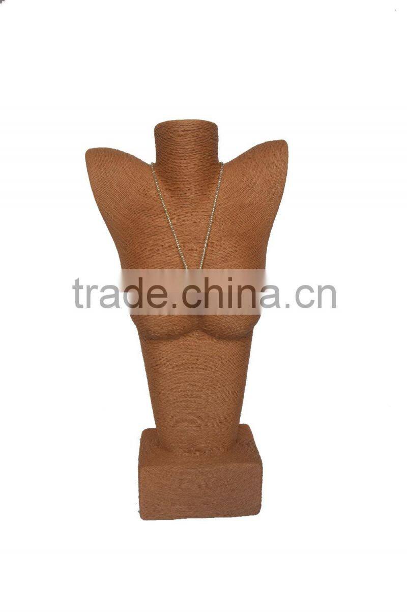 Luxury suede necklace Display Bust ,suede necklace display stand ,necklace display statues for jewelry shop decoration and show