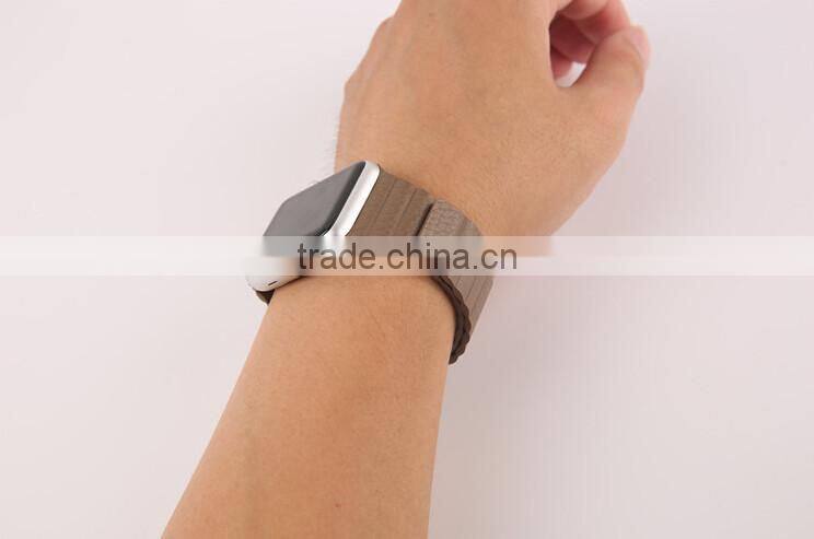 link bracelet For Apple Watch Leather Loop 42mm Adjustable Magnetic Closure strap For Apple Watch leather Band 38