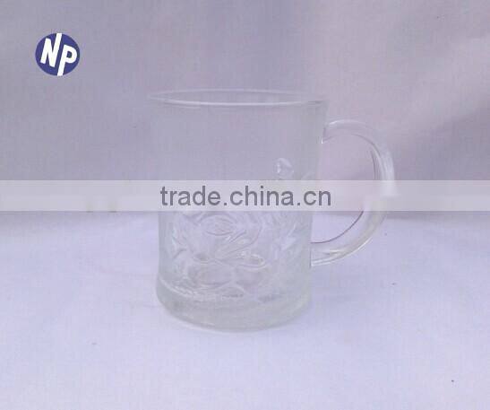 10oz frosted glass beer mug with handle