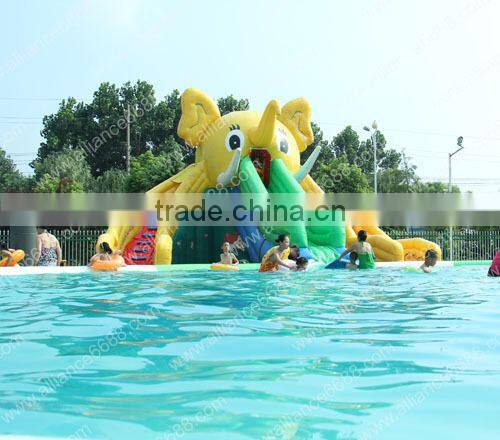 inflatable bear water slide with swimming pool water park