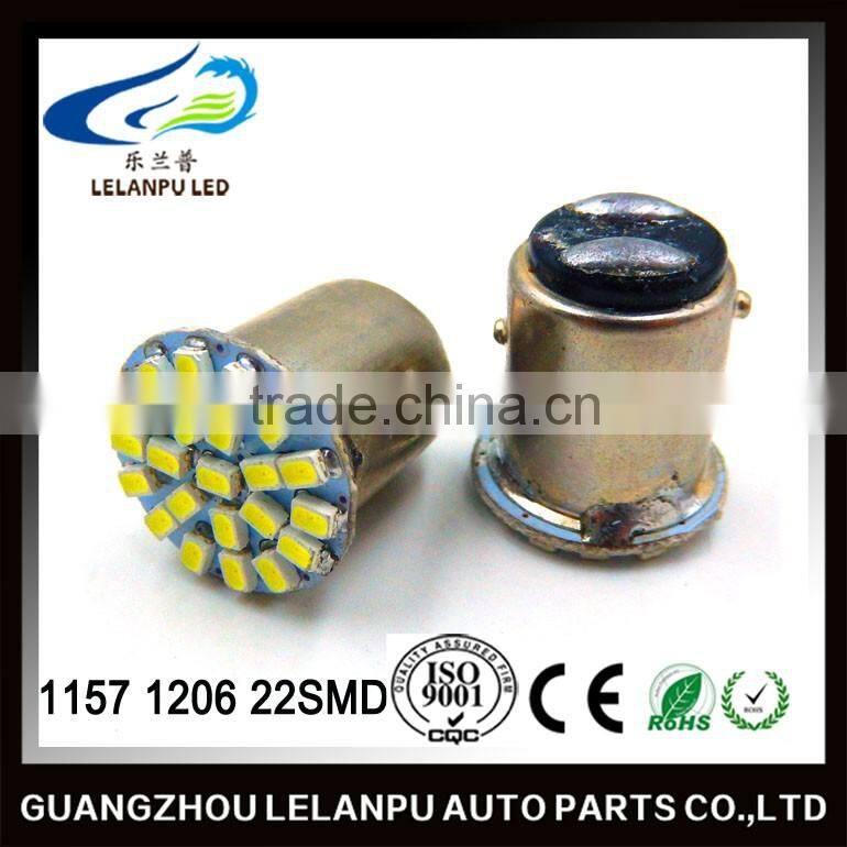 Top quality 1157 1156 1206 22SMD turn signal lights BAY15D 1206 auto led light