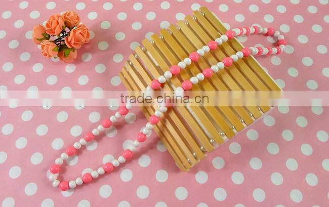 Colorful acrylic beads kids sweater necklace