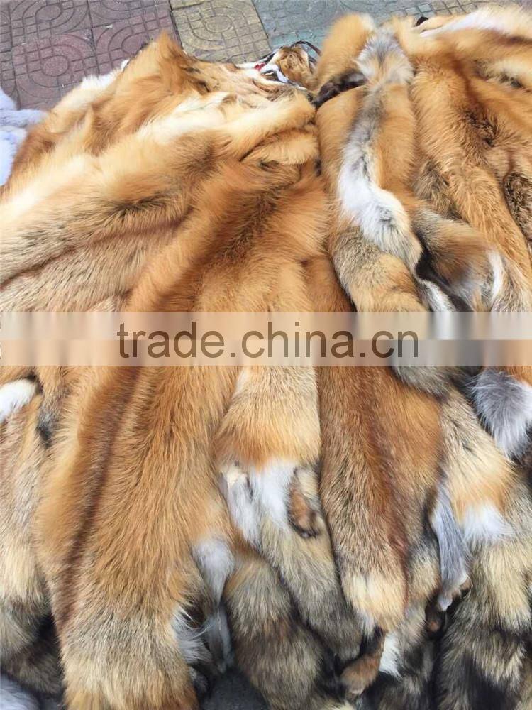 Top Quality Chinese Natural Color Red Fox Fur Skin