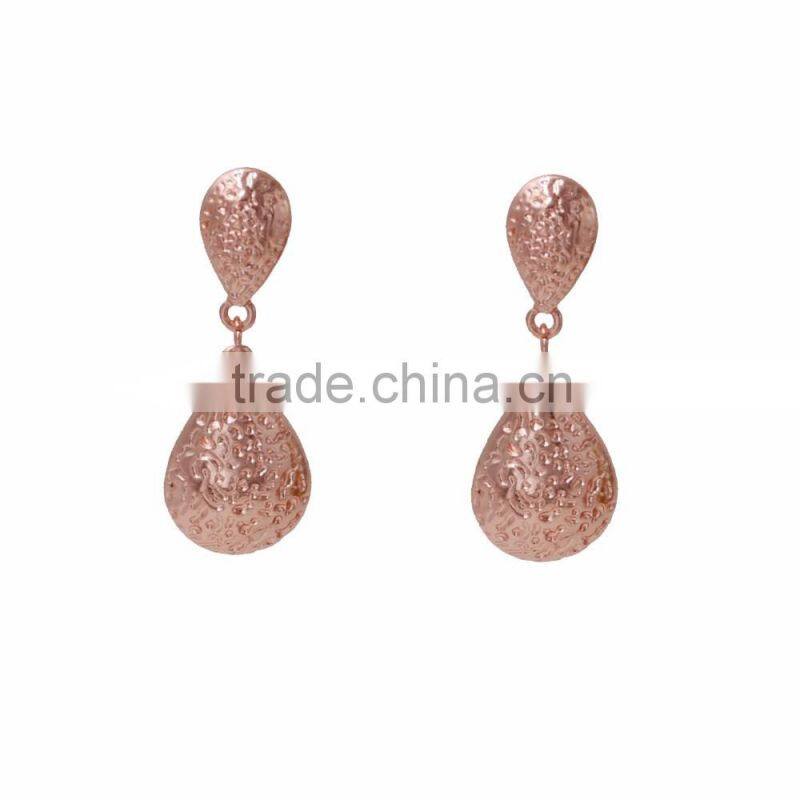 Beauty Rose Gold Ear Tops Designs Jewellery Double Ball Drop Earrings