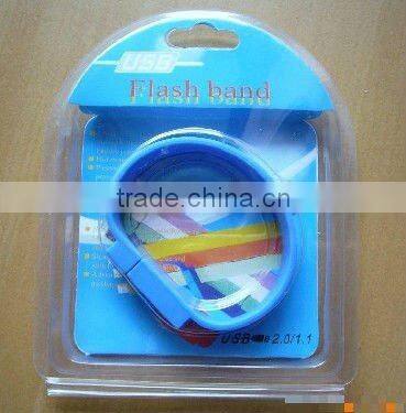 Sillicone Bracelet USB with 2.0 USB Interface Pendrive Bracelet Wirst USB 1 GB