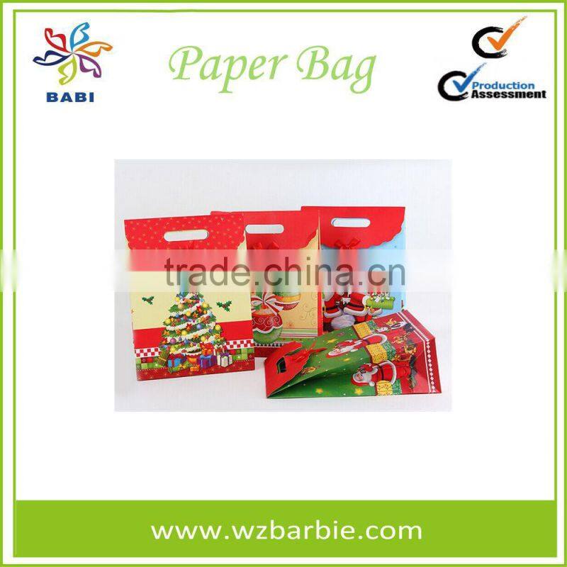 Customized Recyclable Christmas Gift Paper Bag With Logo Printed