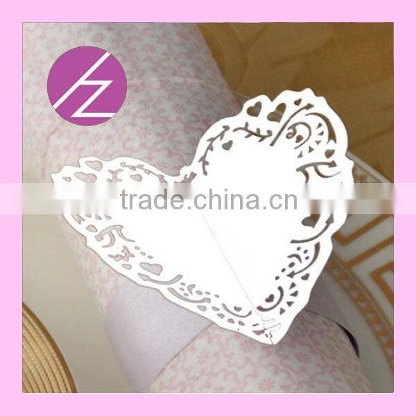 Wholesale cheap 2015 wedding paper crafts,laser cut wedding purple napkin rings MJ-32